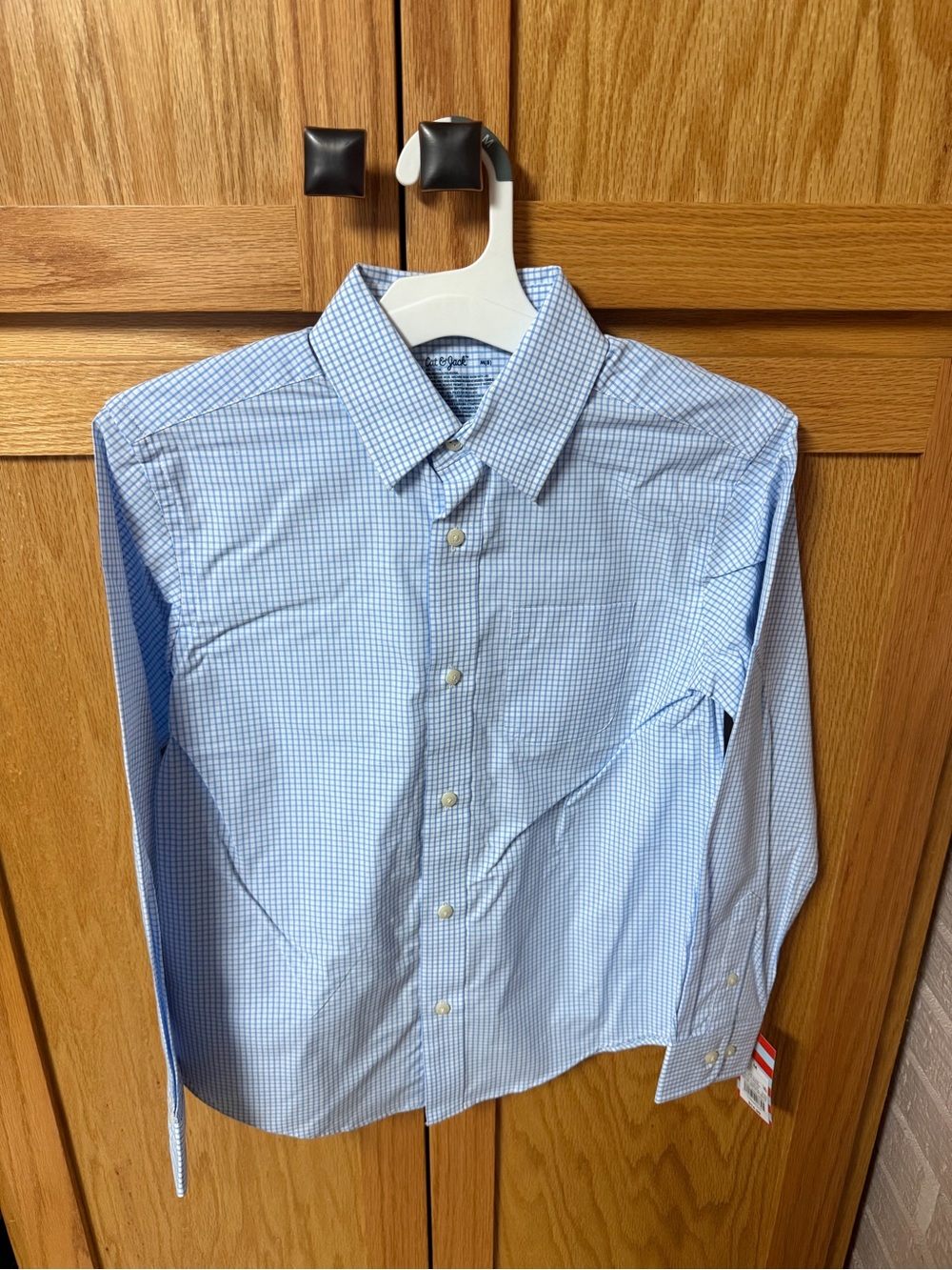 Cat & Jack Boys Size M - Light Blue Checked Dress Shirt - Classic Button up